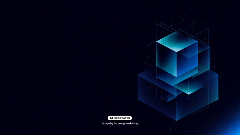 Abstract three-dimensional blue cubes layered within transparent geometric frames, symbolizing structured digital systems and modular architecture.
