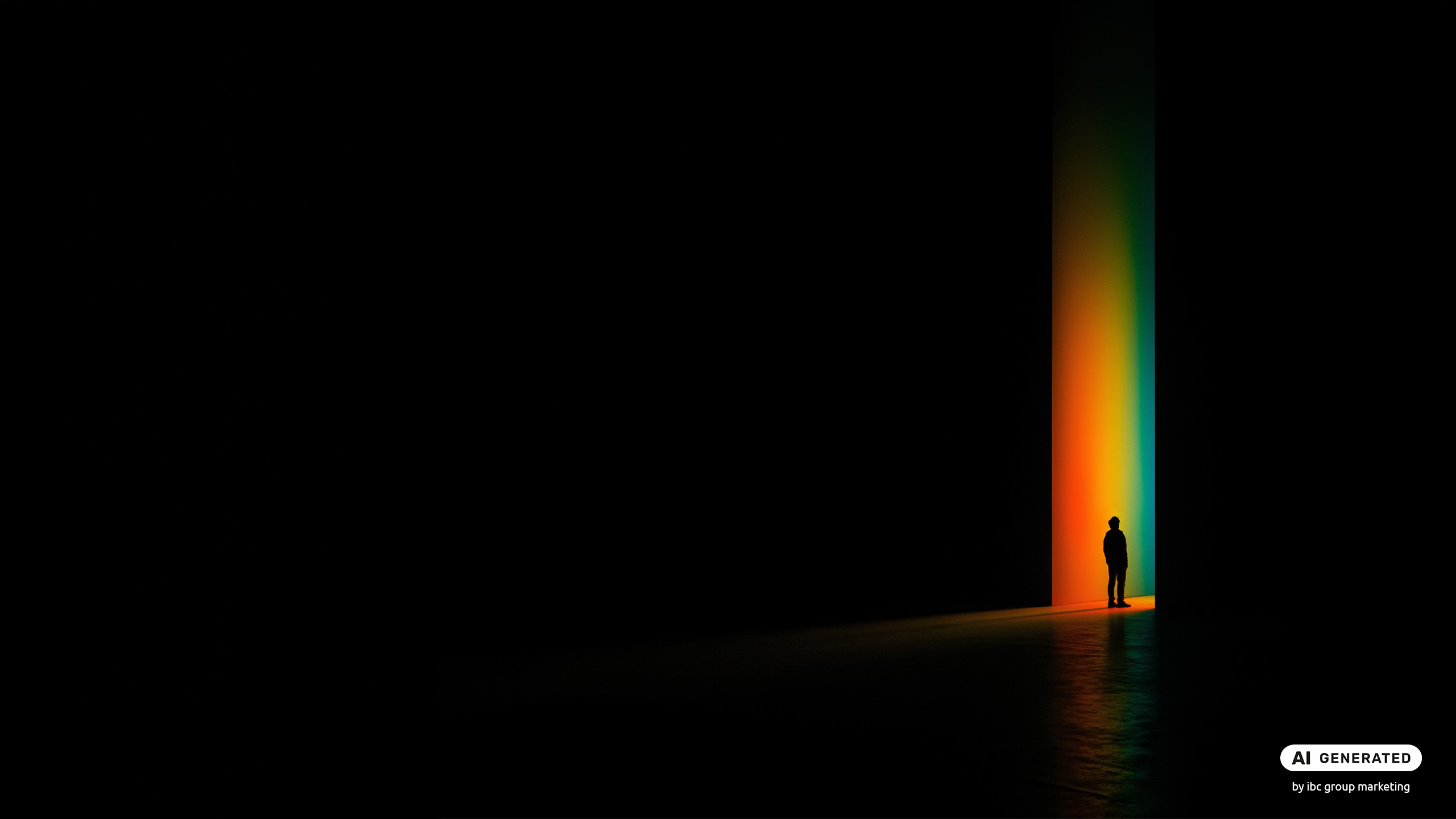 Silhouette an der Schwelle zum Licht, die die Verbindung von Menschen, Technologie, Prozessen und Daten symbolisiert.