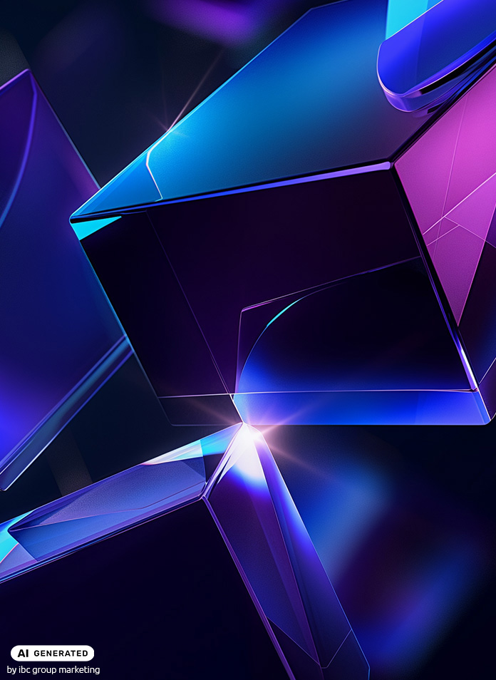 Abstracte geometrische vormen die technologiegerichte diensten op het gebied van digitale innovatie, systemen en technologische ontwikkeling representeren.